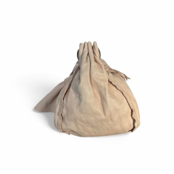 Y2K Antonio Melani Taupe Leather Hobo Shoulder Bag Bow Detail - Picture 4 of 8